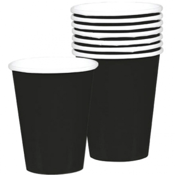 Black paper cups 8 pcs.
