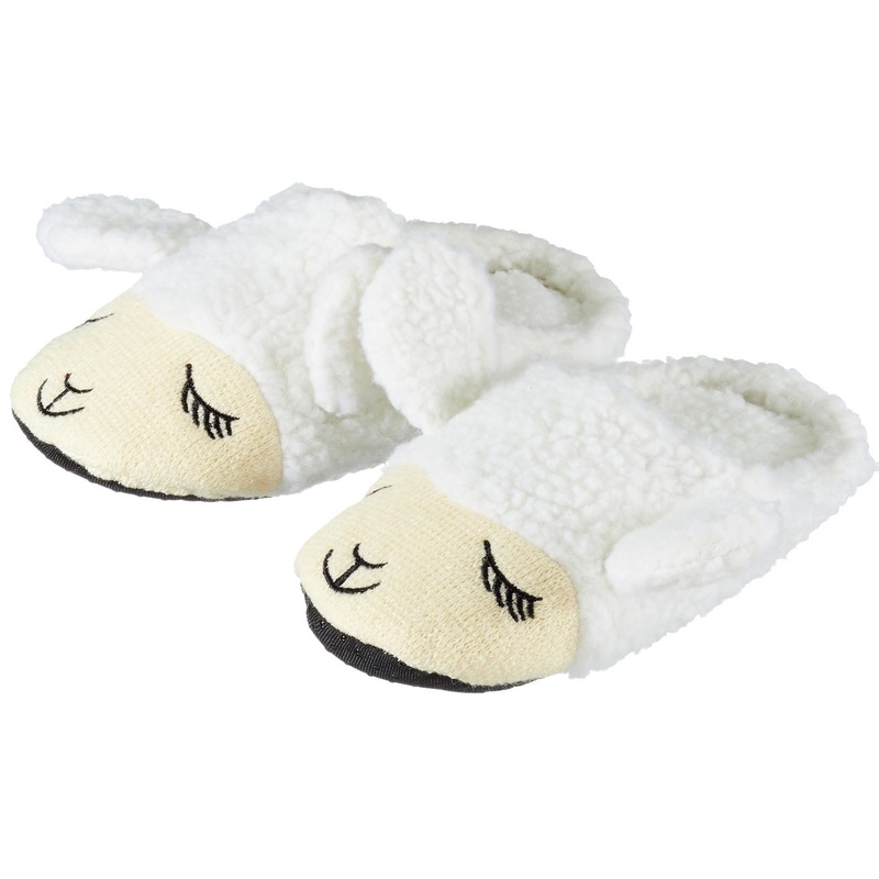Kinder lama/alpaca wit slippers bij kerst-artikelen.nl.