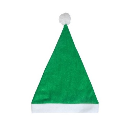 100x Green budget Santa hat for adults