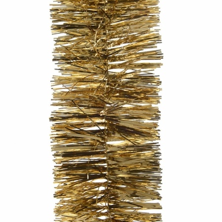 10x Gouden kerstslingers 270 cm kerstboom versieringen