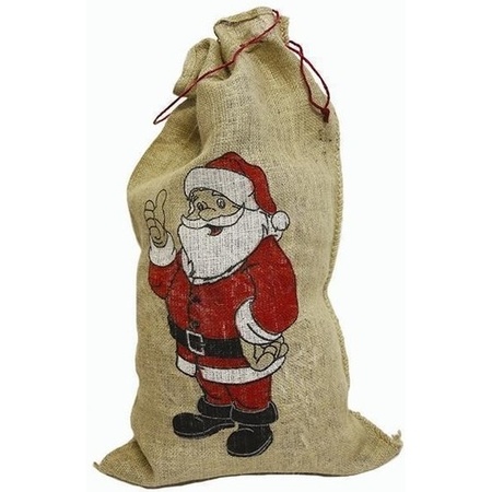 10x Jute zakken voor kerstcadeau / kerstcadeautjes
