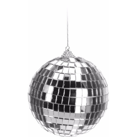 10x Kerstboom decoratie discoballen zilver 10 cm