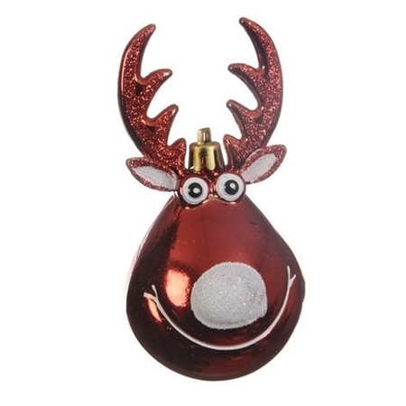 10x Christmas tree decoration red reindeer Rudolph 11 cm