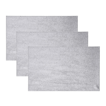 10x Glitter placemats silver 44 x 29 cm