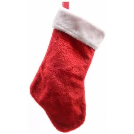 10x Christmas plush stockings 40 cm