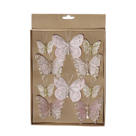 10x pcs decoration butterflies pink