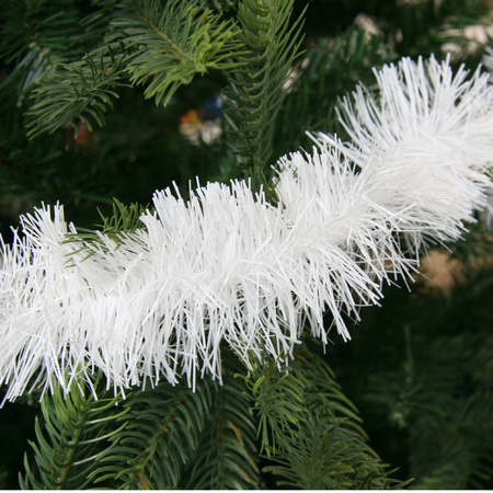 10x Winter white Christmas tree foil garlands 270 cm decorations