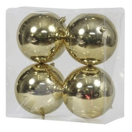 12x Gouden kerstballen 12 cm kunststof glans