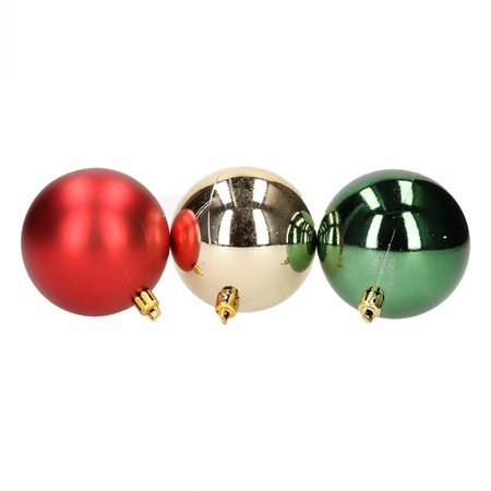 Christmas tree decoration baubles mix red/green 12 pieces