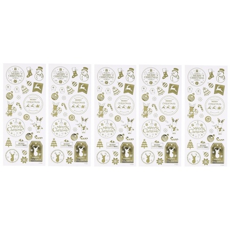 Gold Christmas stickers 130 pieces
