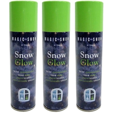 15x stuks glow in the dark sneeuw spray 150 ml