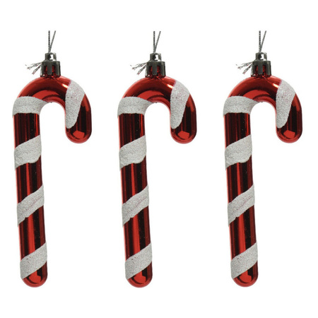 16x Red/white candy cane hangers 12 cm christmas decoration