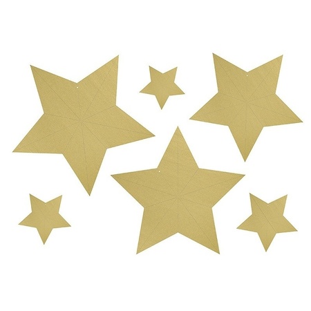 18x DIY gouden glitter sterren hangers