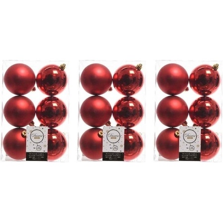 18x Christmas baubles mix Christmas red