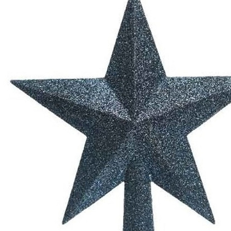 Glitter tree top star dark blue 19 cm