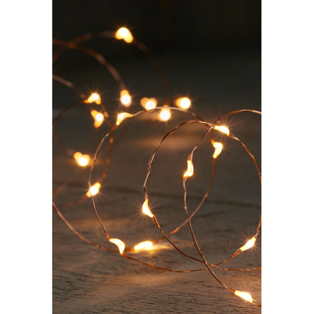 1x Christmas lights LED wire with timer classic warm white 2 m