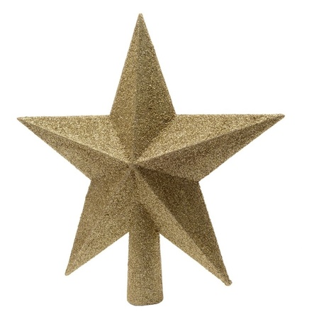 Gold star Christmas tree topper 19 cm