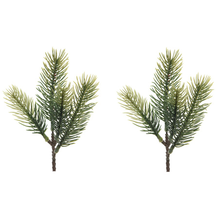 1x Green christmas branch/fir twigs 23 cm 