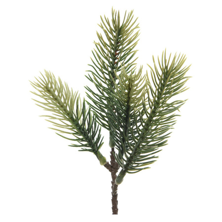 1x Green christmas branch/fir twigs 23 cm 