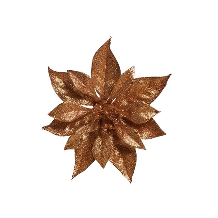1x Christmas tree decoration flower copper 18 cm
