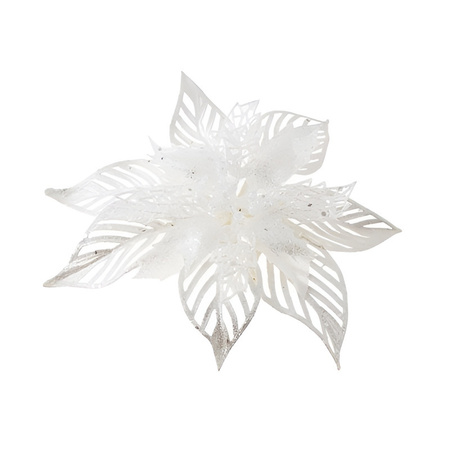 1x Christmas tree decoration flower white 23 cm