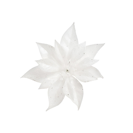 1x Christmas tree decoration flower white 18 cm