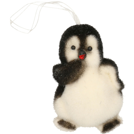 1x Christmas tree decoration penguin 9 cm