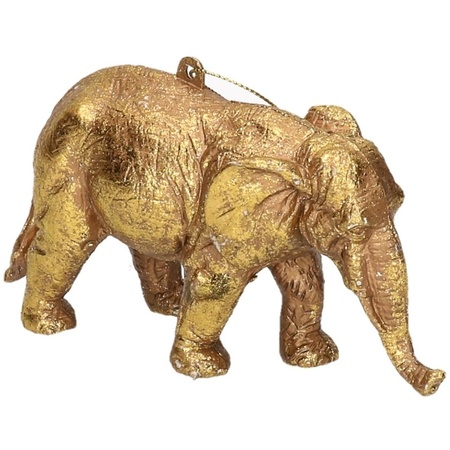 1x Christmas tree decoration elephant gold 12 cm