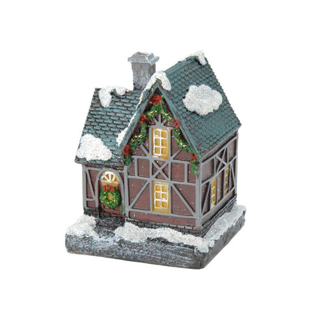 1x Christmas houses / Christmas village with color change lighting 13 cm type 1