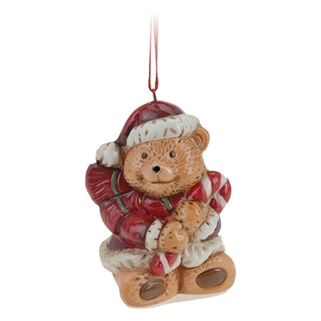 1x Christmas tree decoration bear hanger 8 cm