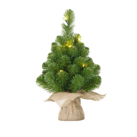 ethiek leiderschap Sobriquette Mini kerstboom/kunstboom met verlichting 45 cm en inclusief kerstballen wit  bij kerst-artikelen.nl.