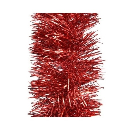 Christmas red tree foil garlands 10 cm wide x 270 cm