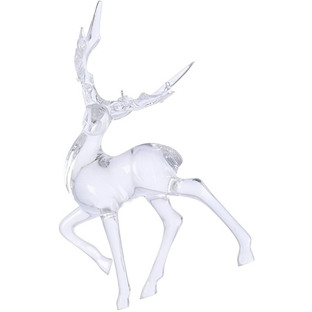1x Transparent walking deer Christmas tree decoration 14 cm