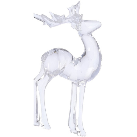 1x Transparent standing deer Christmas tree decoration 13 cm