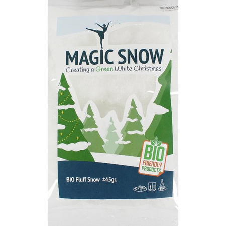 1x Bag of organic artificial snow / fake snow white of 45 grams