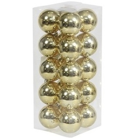 20x Gouden kerstballen 8 cm kunststof glans