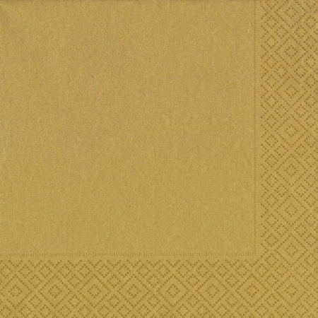 20x Christmas napkins gold uni color 33 x 33 cm