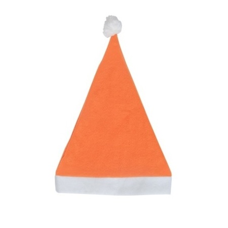 20x Orange budget Santa hat for adults