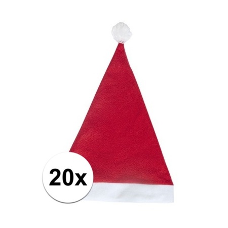 20x Rode voordelige kerstmuts voor volwassenen