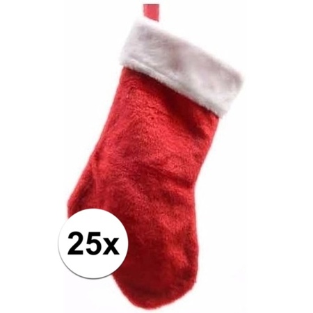 25x Christmas plush stockings 40 cm
