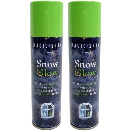 2x Glow in the dark sneeuw spray 150 ml