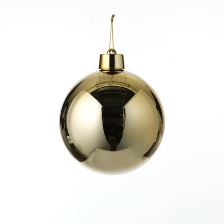 2x Grote kunststof decoratie kerstbal goud 20 cm
