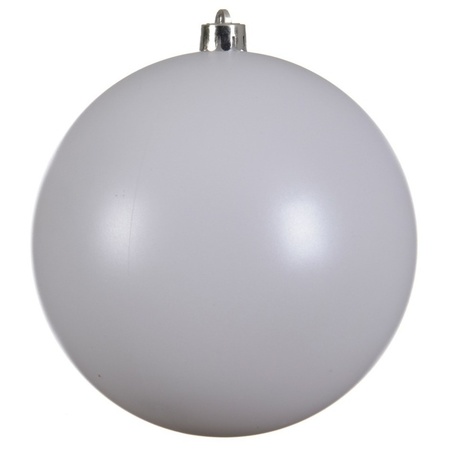 2x Grote winter witte kerstballen van 14 cm mat van kunststof