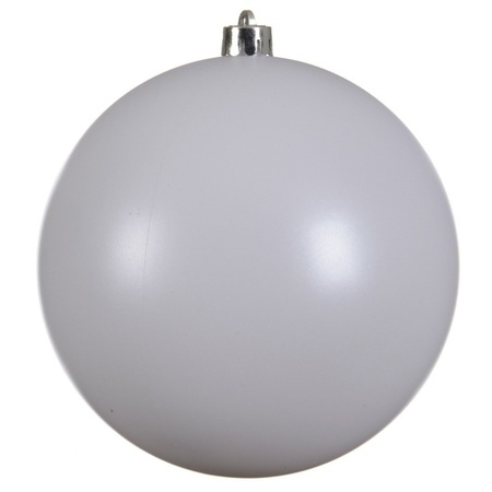 2x Grote winter witte kerstballen van 20 cm mat van kunststof