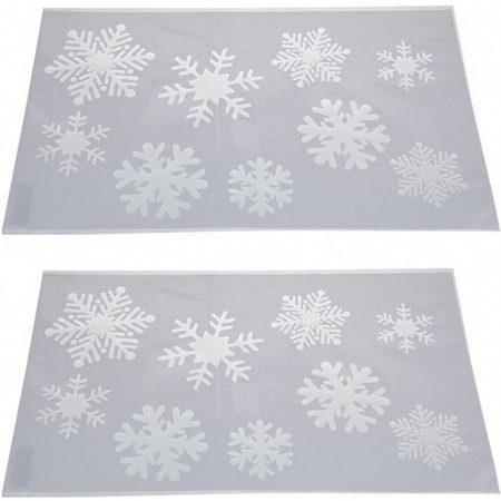 2x Kerst raamsjablonen/raamdecoratie sneeuwvlokken 54 cm 