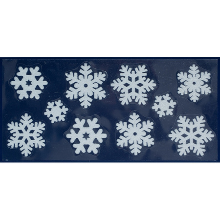 2x Christmas window decoration stickers snowflakes 23 x 49 cm