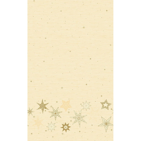 2x Kerst thema tafellakens/tafelkleden beige met sterren 138 x 220 cm