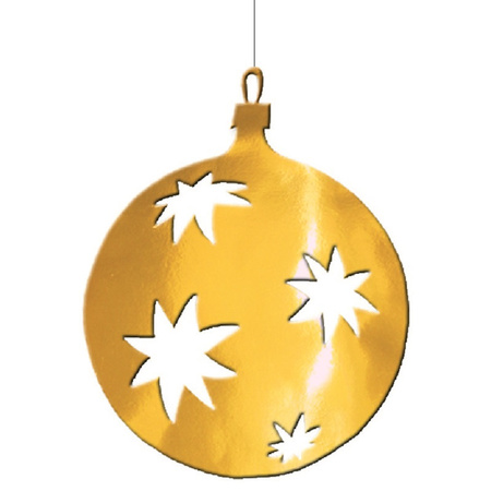 2x Christmas bauble hanging decoration gold 40 cm made of cardboard
