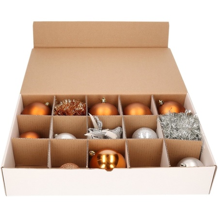 2x Kerstballen opbergen dozen voor 15x 10 cm en 54x 6cm