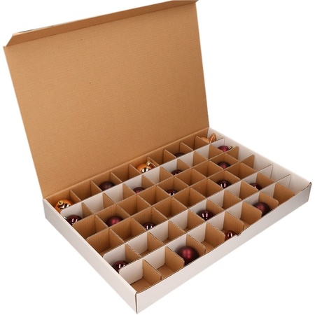 2x Christmas baubles sorting boxes with 6 cm compartments